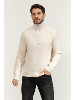 Boss Men's Zip-Up Sweatshirt White