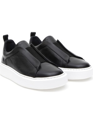 Cacharel Black Eva Sole %100 Leather Casual Shoes