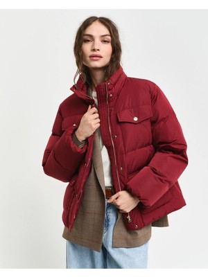 Gant Women's Burgundy Stand Collar Jacket