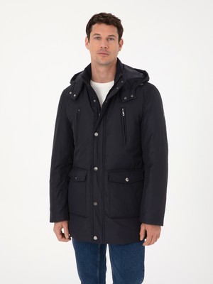 Cacharel Navy Regular Fit Hooded Jacket