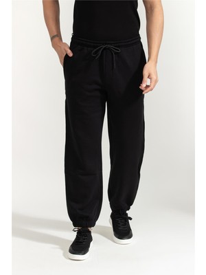 Versace Jeans Couture Brushed Cotton Fleece Men's Sweatpants Black