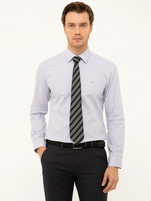 Cacharel Lilac Slim Fit Long Sleeve Shirt