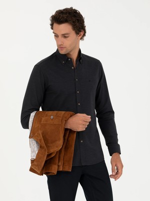 Cacharel Black Slim Fit Long Sleeve Shirt