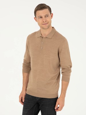 Cacharel Camel Slim Fit Basic Sweater