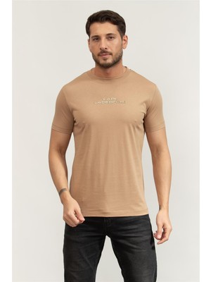 Karl Lagerfeld Crewneck Men's Crew Neck T-Shirt Beige
