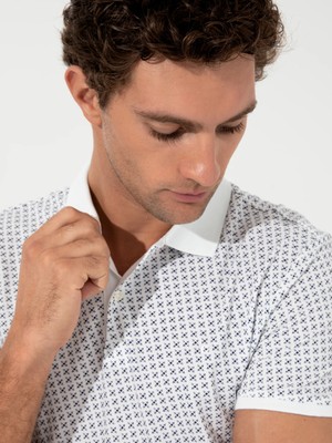 Cacharel White Polo Collar T-Shirt