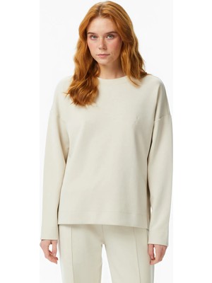 Nautica Women's Beige Regular Fit Sweatshirt