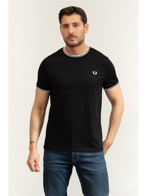 Fred Perry Twin Tipped T-Shirt Men's Crew Neck T-Shirt Black
