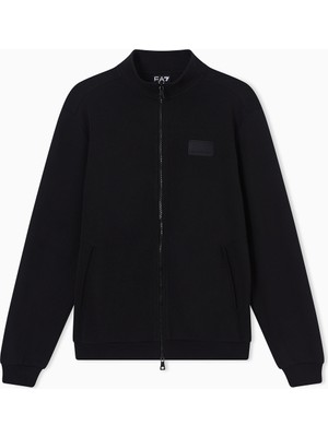 Ea7 Men's Zip-Up Sweatshirt Black