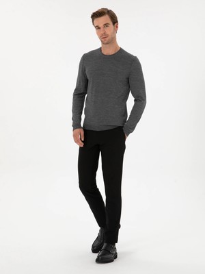 Cacharel Black Slim Fit Canvas Pants