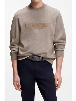 Boss C Soleri 242 Aston Martin Men's Crew Neck Sweatshirt Grey