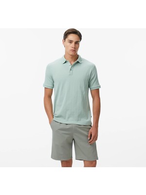 Nautica Men's Green Regular Fit Polo Collar T-Shirt