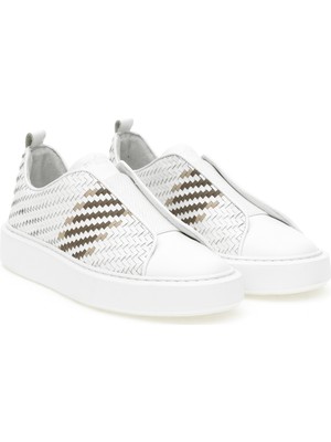 Cacharel White Eva Sole 100% Leather Casual Shoes