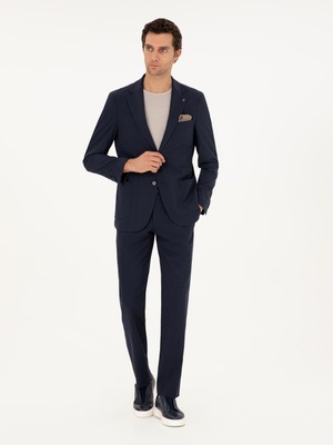 Cacharel Dark Navy Slim Fit Wool Blend Suit