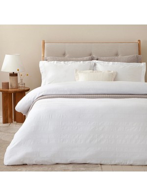 Chakra Saule %100 Cotton Double Duvet Cover Set 200X220 cm White