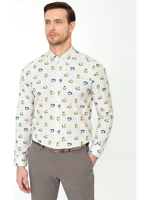 Cacharel Green Slim Fit Long Sleeve Shirt
