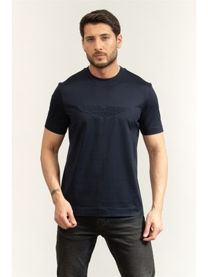 Boss C Taut 249 Aston Martin Men's Crew Neck T-Shirt Blue