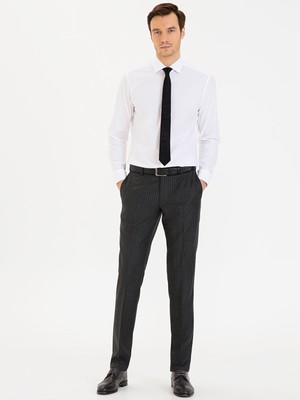Cacharel Anthracite Slim Fit Tailored Trousers