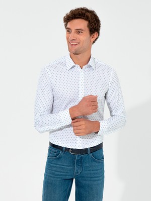 Cacharel White Slim Fit Long Sleeve Shirt