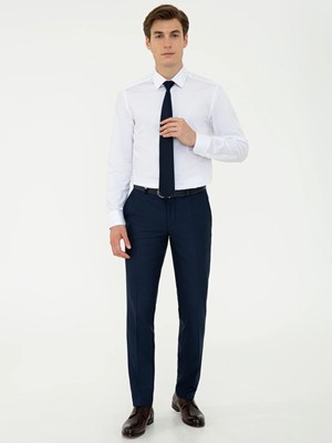 Cacharel Navy Slim Fit Dress Trousers