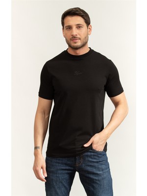 Karl Lagerfeld Men's Crew Neck T-Shirt Black