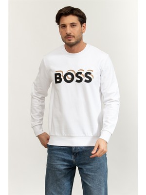 Boss Men's Crew Neck Sweatshirt White