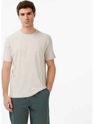 Nautica Men's Beige Regular Fit T-Shirt