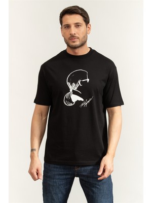 Karl Lagerfeld Men's Crew Neck T-Shirt Black
