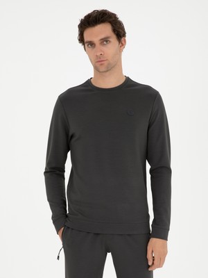 Cacharel Anthracite Regular Fit Crew Neck Sweatshirt