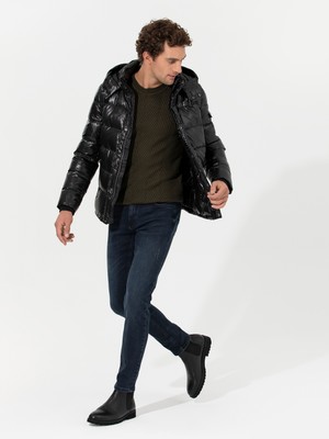 Cacharel Black Hooded Goose Down Jacket