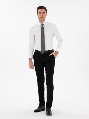 Cacharel Black Slim Fit Wool Blend Classic Trousers