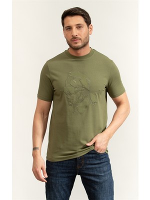 Karl Lagerfeld Men's Crew Neck T-Shirt Green