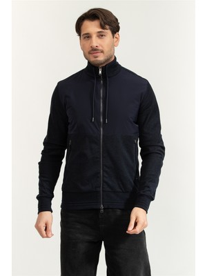 Boss Men's Zip-Up Sweatshirt Blue