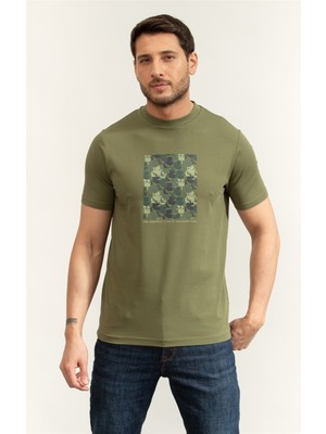 Karl Lagerfeld Men's Crew Neck T-Shirt Green