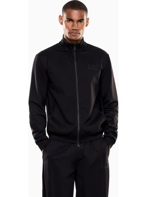 Ea7 Men's Zip-Up Sweatshirt Black
