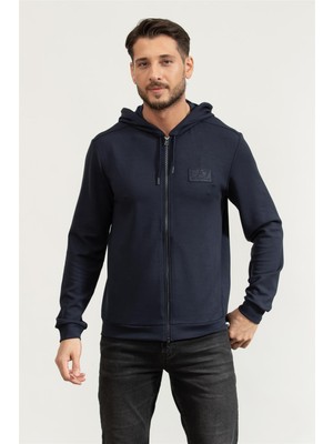 Ea7 Men's Hooded Sweatshirt Parliament Blue