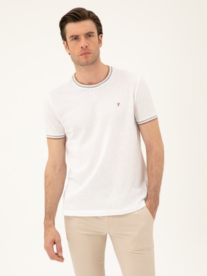 Cacharel White Slim Fit Crew Neck T-Shirt