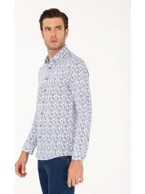Cacharel Navy Slim Fit Long Sleeve Shirt