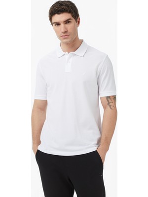 Nautica Men's White Regular Fit Polo Collar T-Shirt