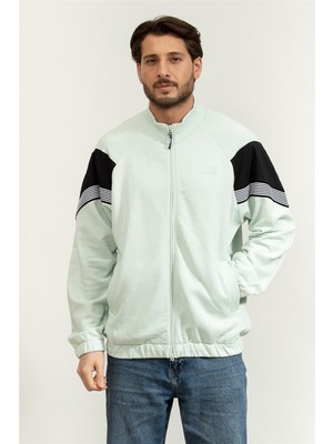 Ea7 Men's Zip-Up Sweatshirt Blue