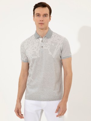 Cacharel Grey Polo Collar Slim Fit T-Shirt