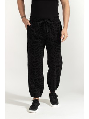 Versace Jeans Couture Fleece Flock Liquify Men's Sweatpants Black