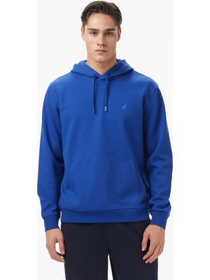 Nautica Men's Blue Classic Fit Hooded Sweatshirt
