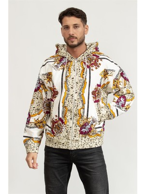 Just Cavallı Just Cavalli Men's Zip-Up Sweatshirt Cream