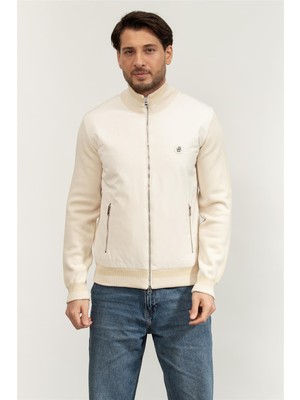 Boss Men's Zip-Up Sweatshirt White