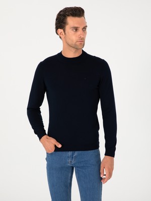 Cacharel Navy Slim Fit Basic Sweater