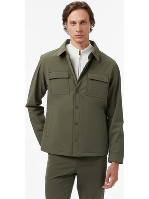 Nautica Men's Green Regular Fit Waterproof Jacket