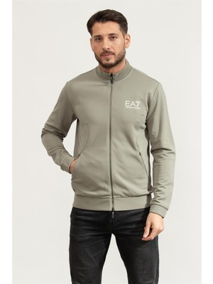 Ea7 Men's Zip-Up Sweatshirt Smoke Grey