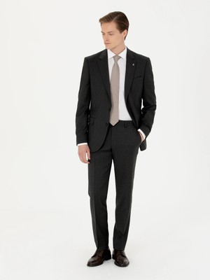 Cacharel Green Slim Fit Wool Blend Dress Trousers