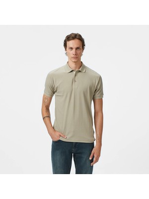 Nautica Men's Beige Classic Fit Polo Collar T-Shirt